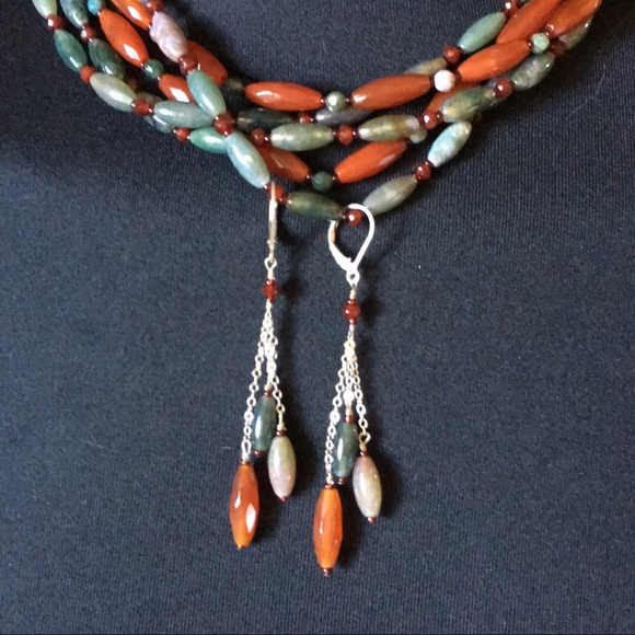 Jade & Carnelian stone set by Athena Designs - Picture 3 of 4